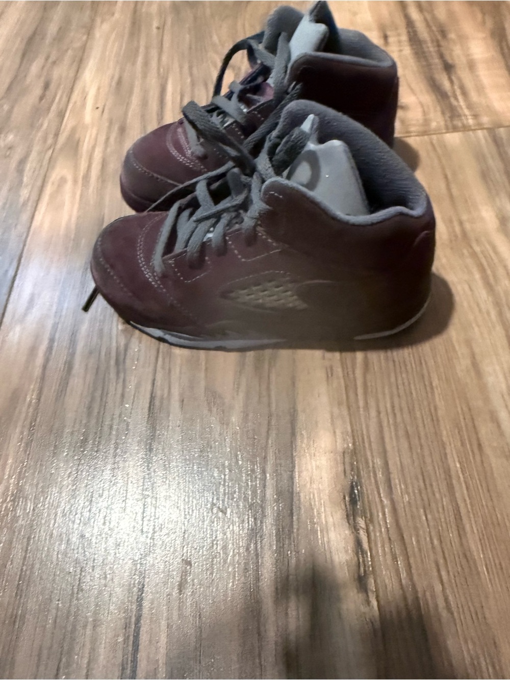 Jordan Kids Burgundy and Gray High-Top Sneakers